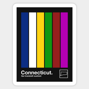 Connecticut State Flag  // Original Minimalist Artwork Poster Design Sticker